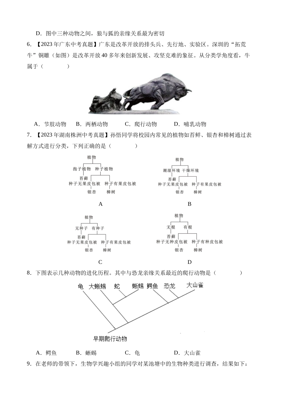 专题12 生物的分类、进化和多样性保护（第2期）_中考生物.docx_第2页