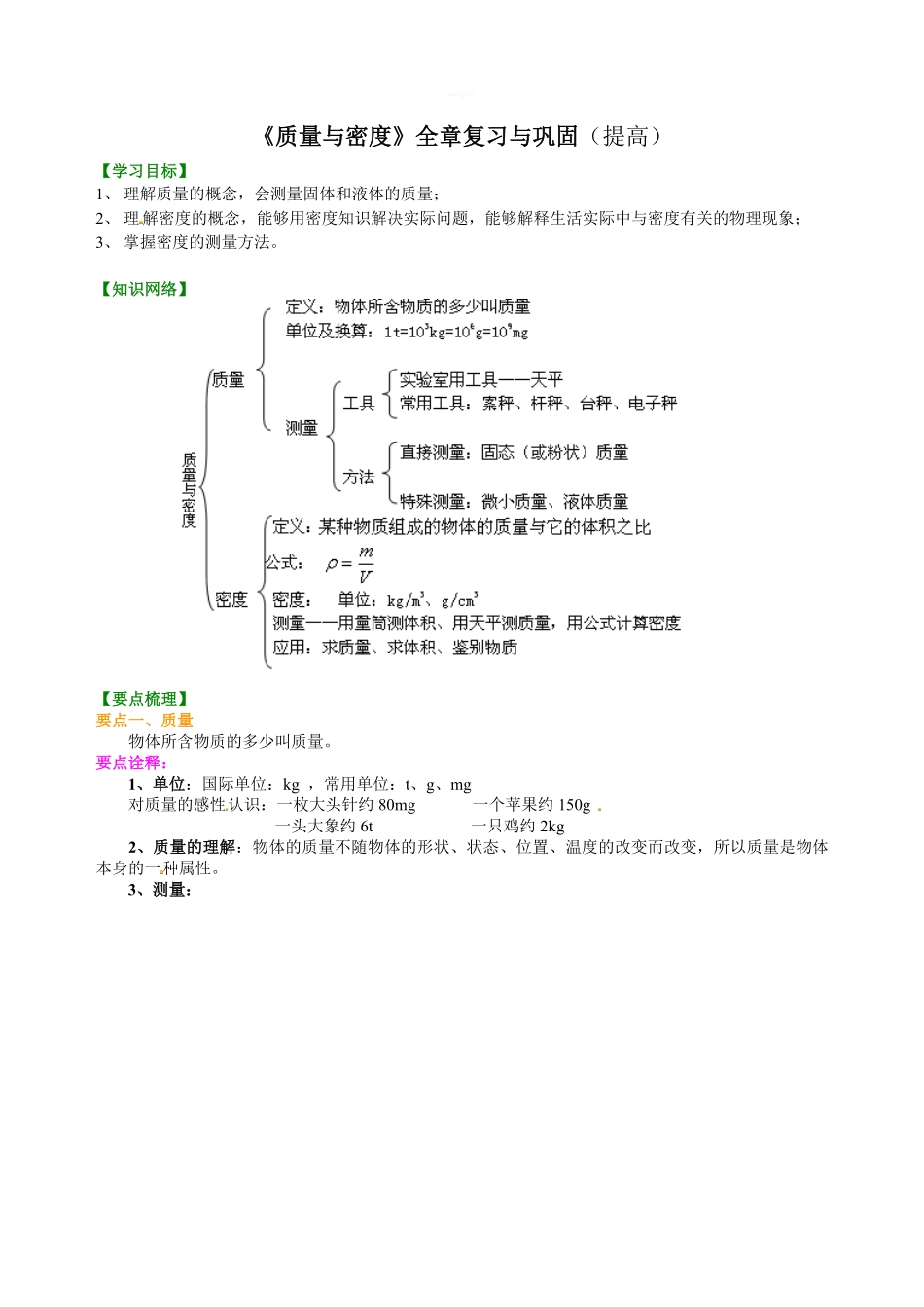 《质量与密度》全章复习与巩固（提高）知识讲解_八年级上册_八年级上册.pdf_第1页