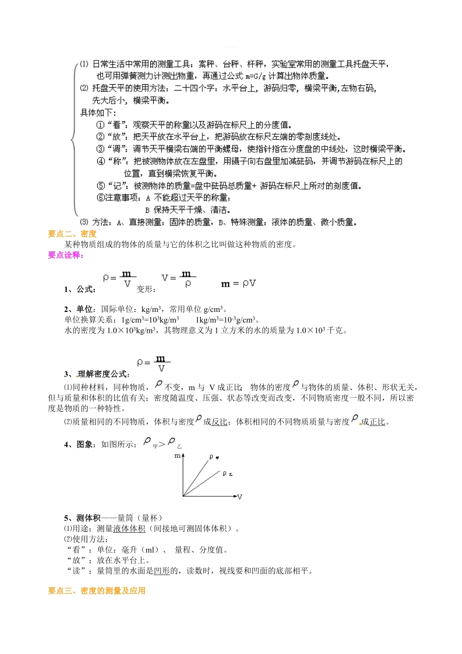 《质量与密度》全章复习与巩固（提高）知识讲解_八年级上册_八年级上册.pdf_第2页