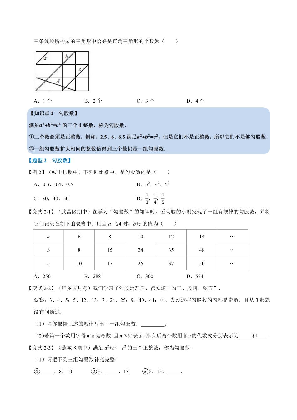 专题17.2 勾股定理的逆定理-重难点题型（学生版）八年级数学下册举一反三系列（人教版）(1)_八年级下册_八年级数学下册.pdf_第2页