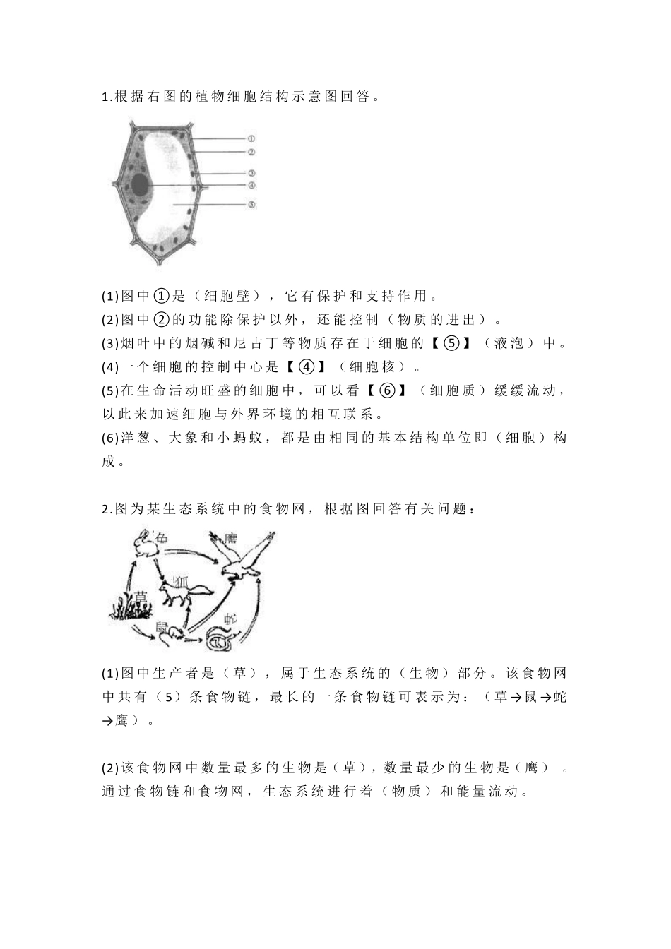 【初中生物】精选32道常考题型，拿高分必看！_八年级下册_八年级下册生物.pdf_第1页