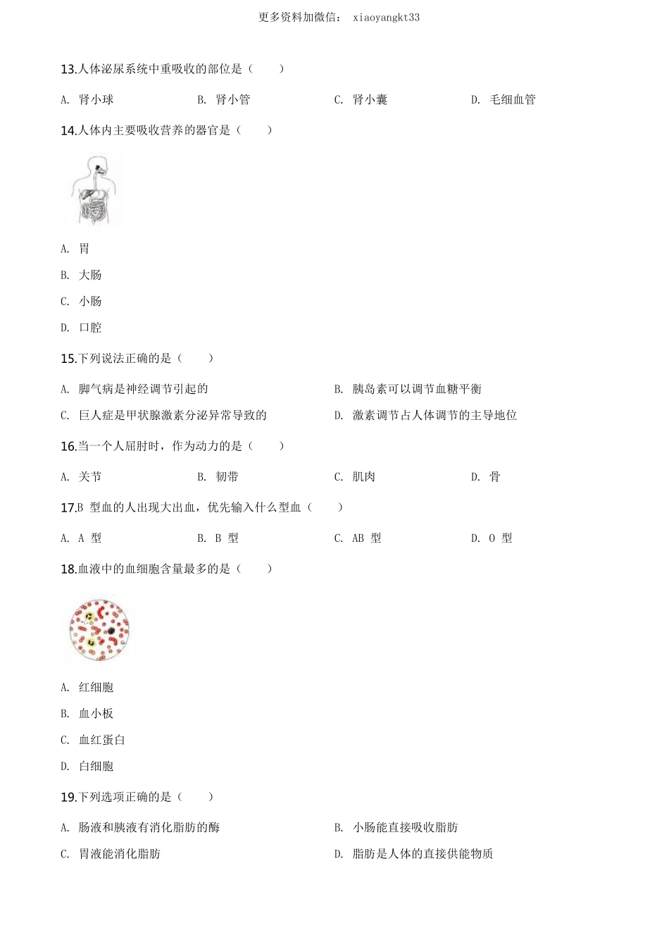 广东省深圳市中考生物试题（原卷版）_八年级下册_八年级下册生物.pdf_第3页