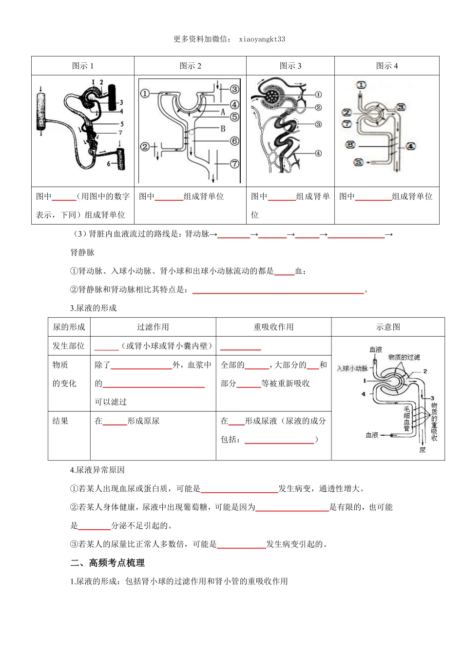 专题12 人体内废物的排出（原卷版）_八年级下册_八年级下册生物.pdf_第3页