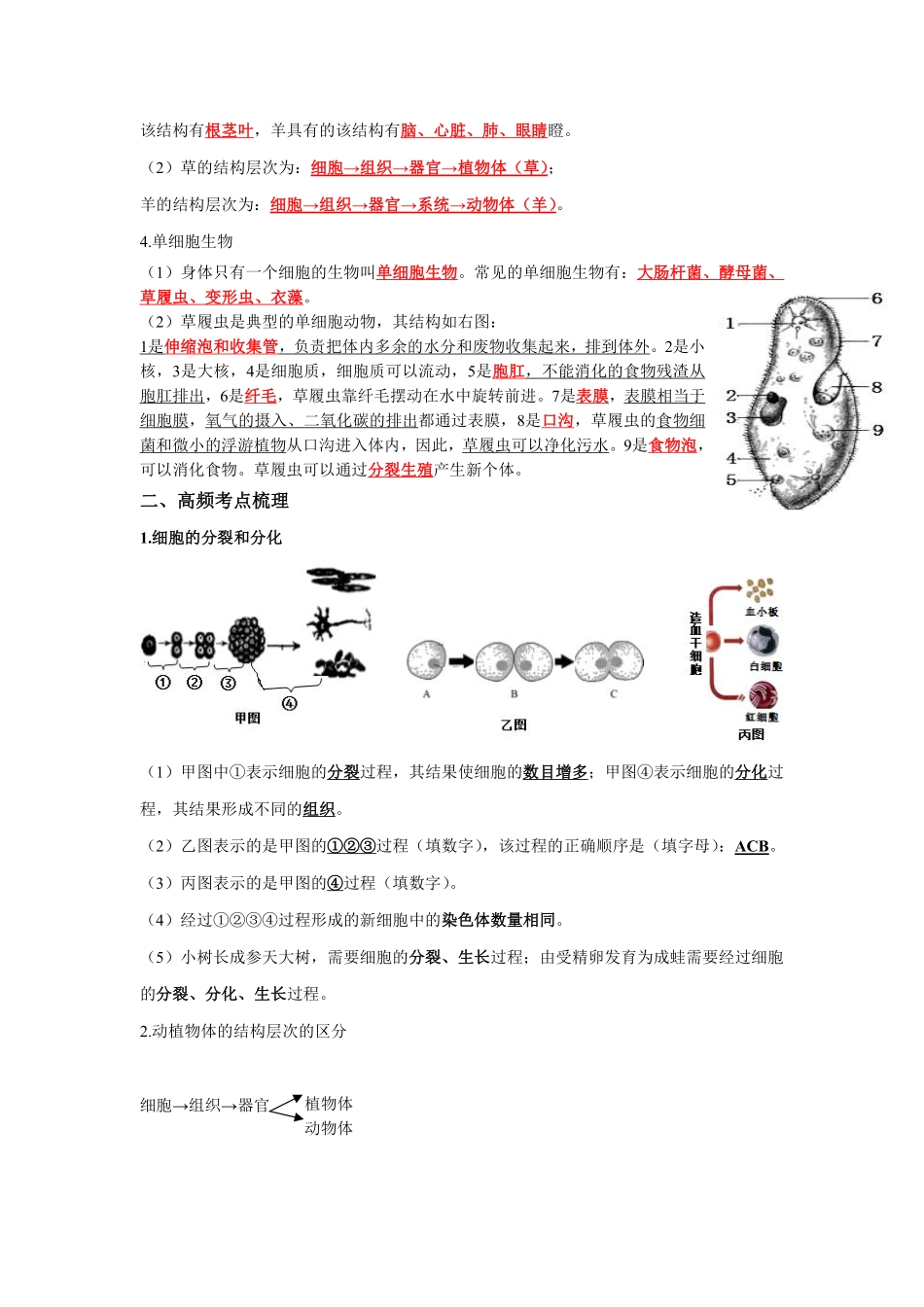 专题03 细胞怎样构成生物体（解析版）_八年级下册_八年级下册生物.pdf_第3页