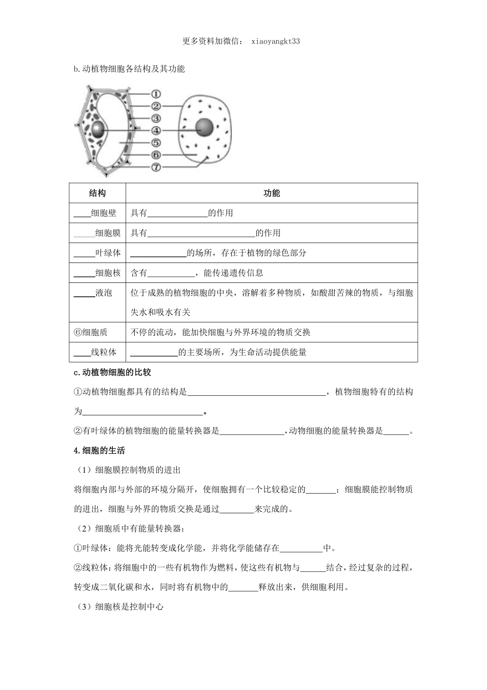 专题02 细胞是生命活动的基本单位（原卷版）_八年级下册_八年级下册生物.pdf_第3页