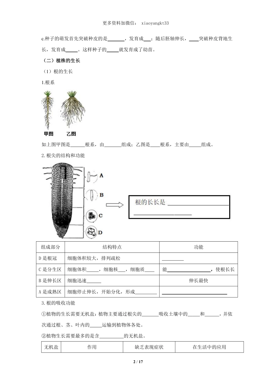 考点05 被子植物的一生（原卷版）_八年级下册_八年级下册生物.pdf_第2页