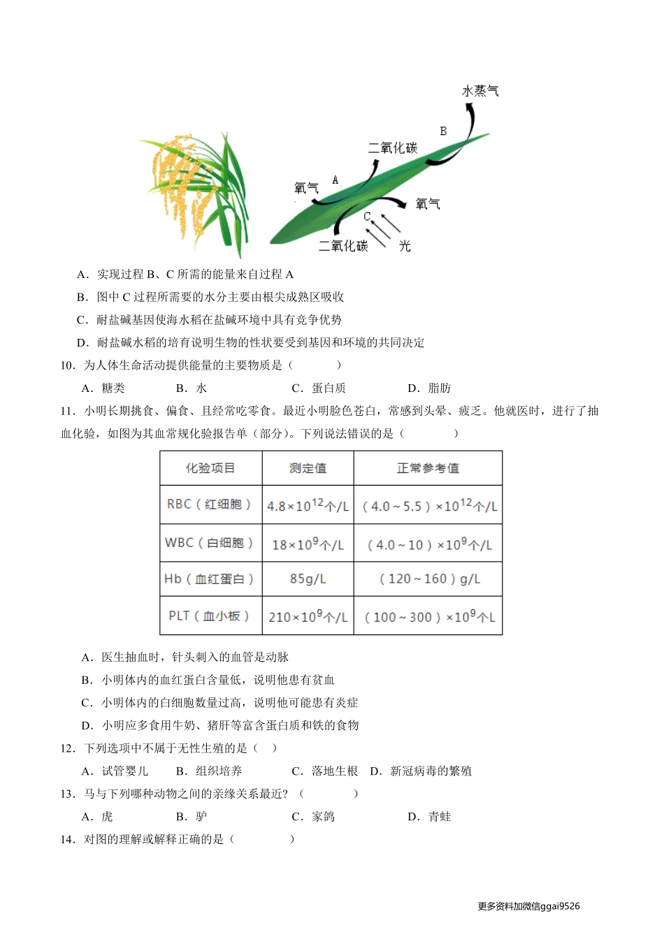 黄金卷05（全国通用）（考试版）_八年级下册_八年级下册生物.pdf_第3页