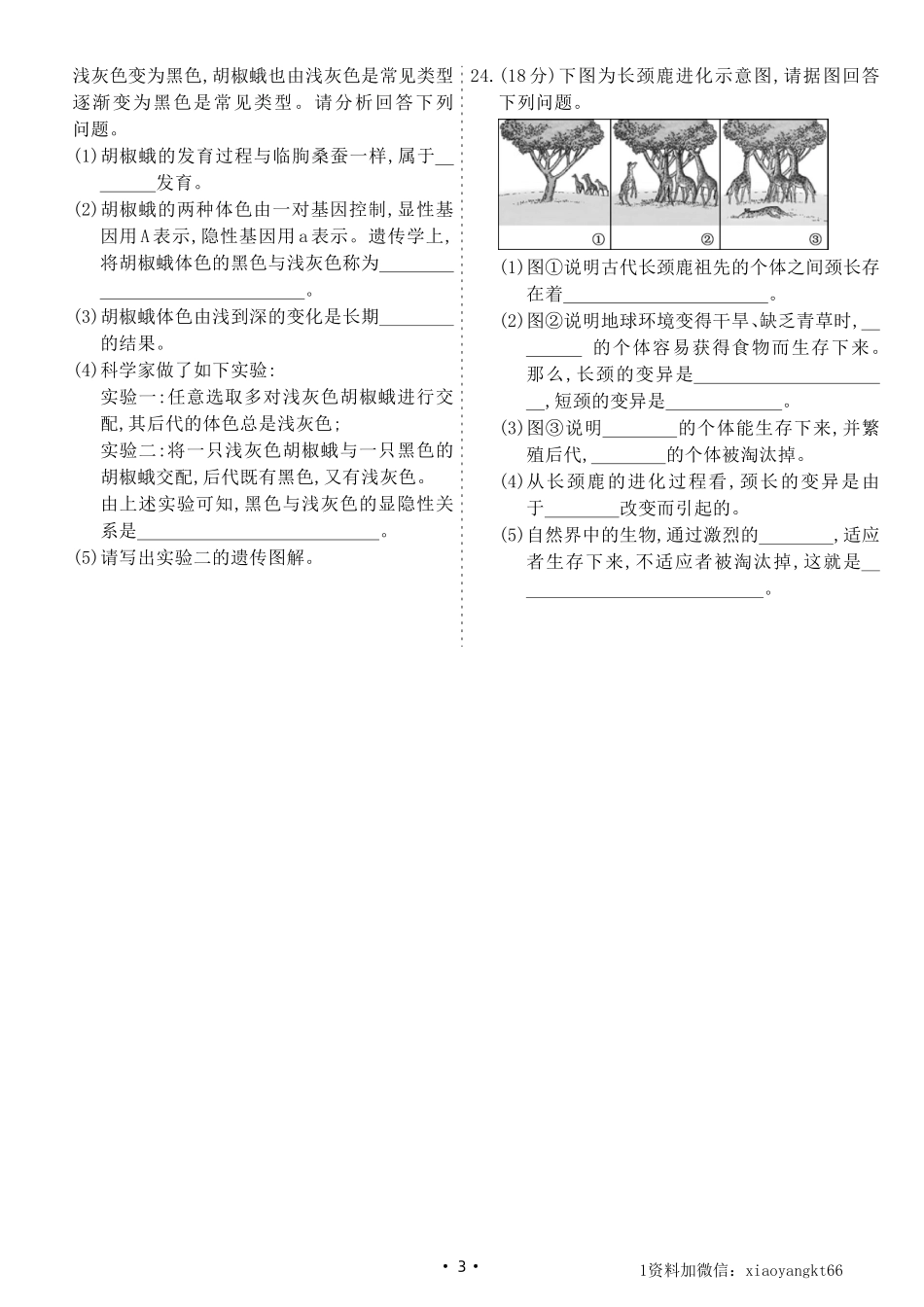 【八下北师生物】第21章综合测试卷A（试卷）_八年级下册_八年级下册生物.pdf_第3页