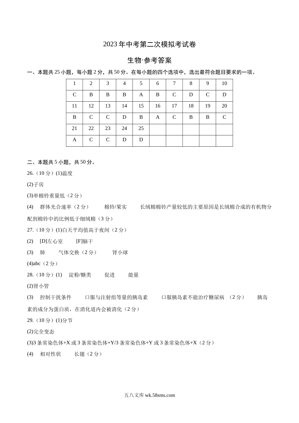 生物（全国通用02）（参考答案）（带分值）_八年级下册生物.docx_第1页