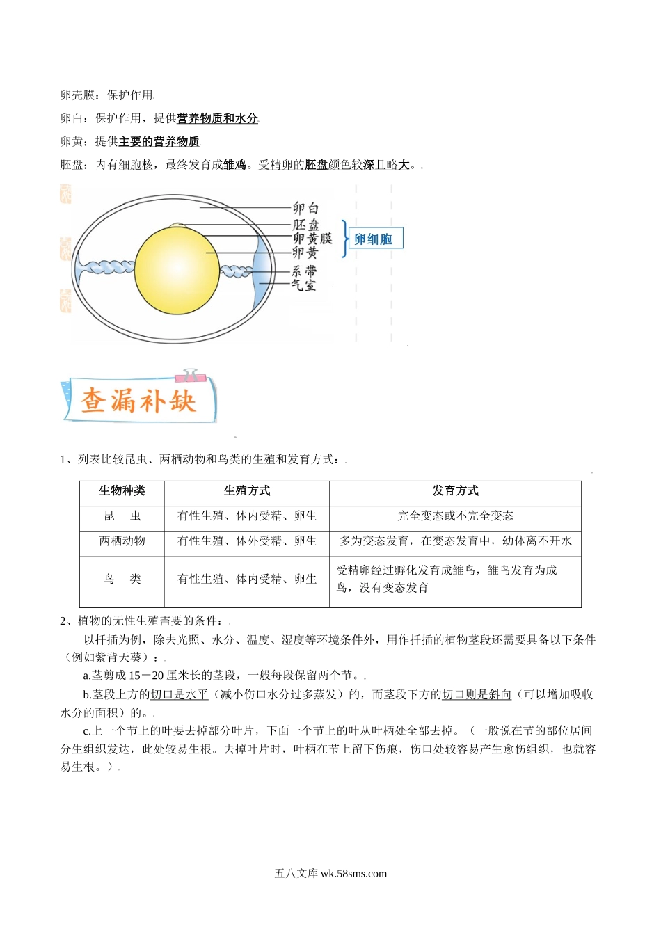 考点22 生物的生殖和发育-备战2022年中考生物一轮复习考点微专题(32160141)_八年级下册生物.doc_第3页