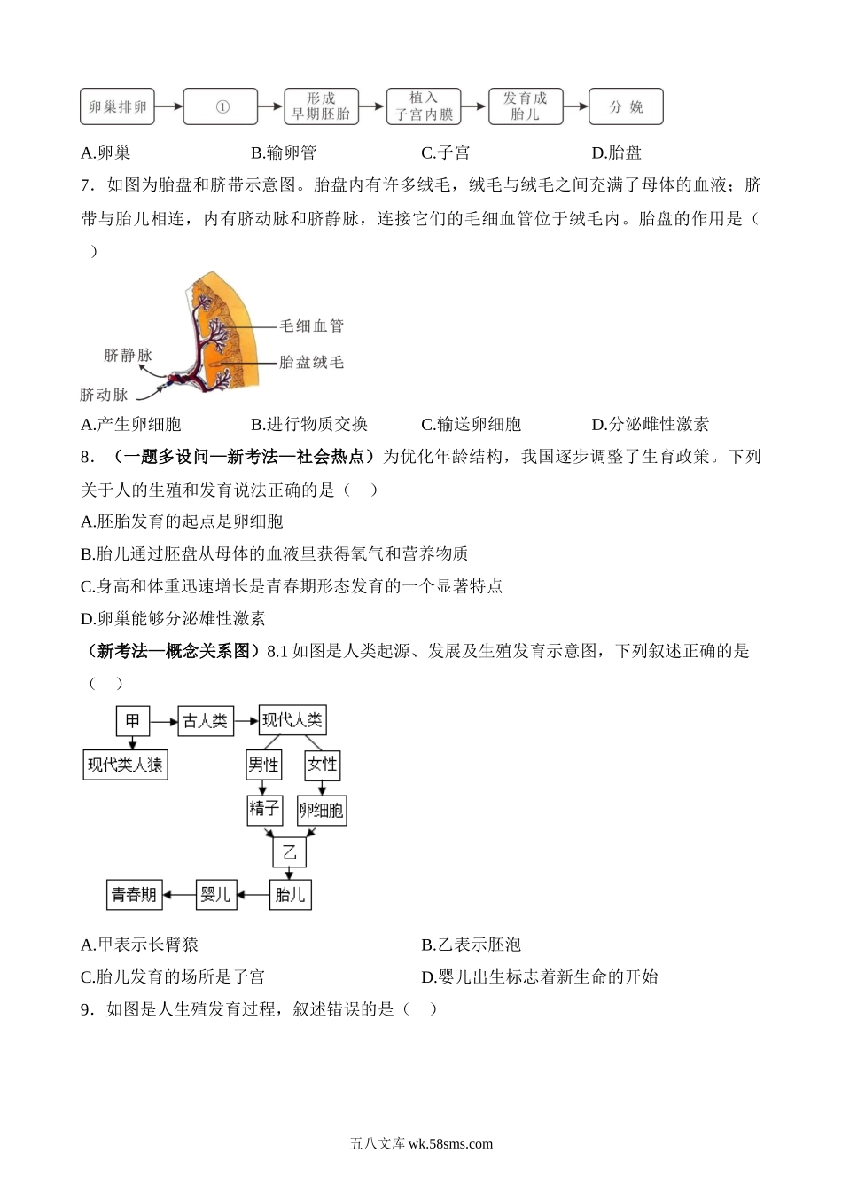 主题06 遗传与进化（练习）_八年级下册生物.docx_第2页