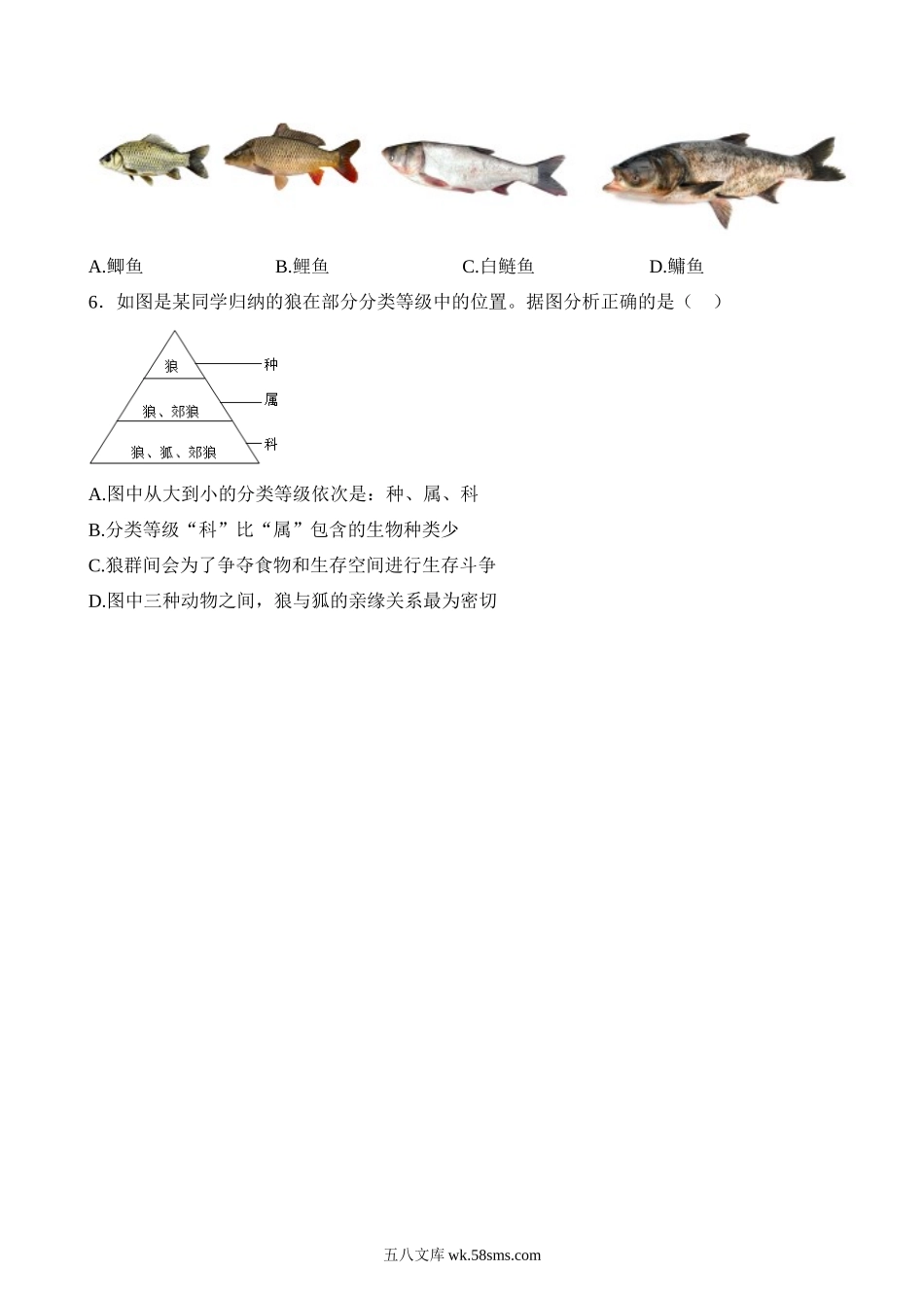 主题02 生物的多样性（练习）_八年级下册生物.docx_第2页