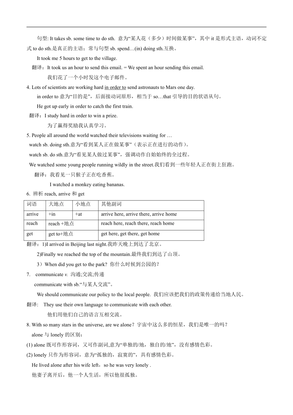 外研版英语八年级下册 Module 3 Journey to space单元要点精析_八年级下册_八年级英语下册.pdf_第3页