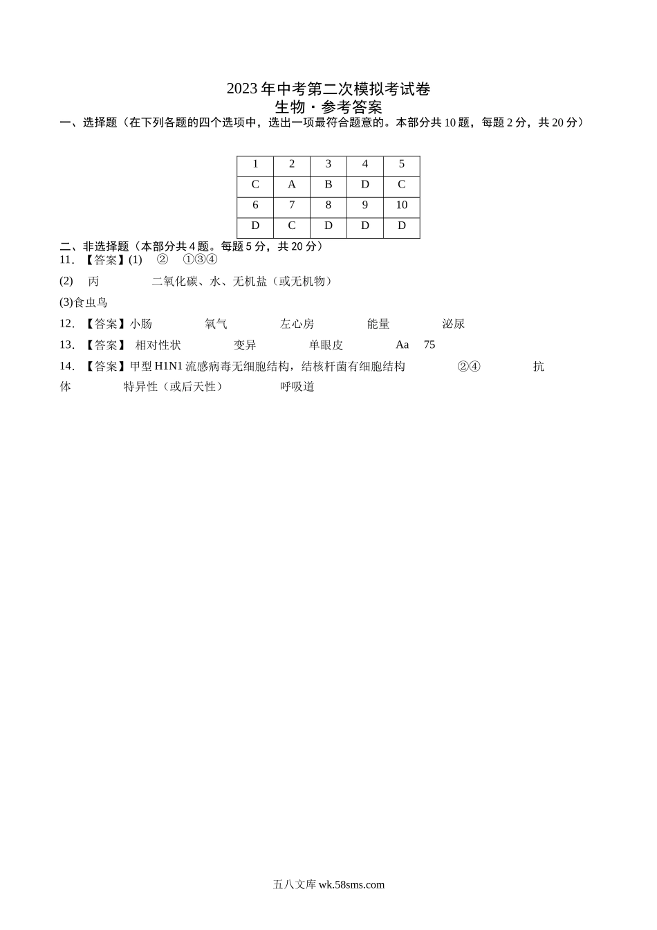 生物（徐州卷）（参考答案）_八年级下册生物 (1).docx_第1页