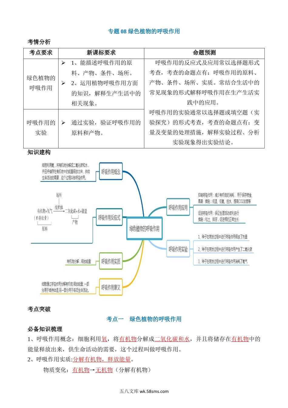 专题08 绿色植物的呼吸作用（讲义）_八年级下册生物.docx_第1页