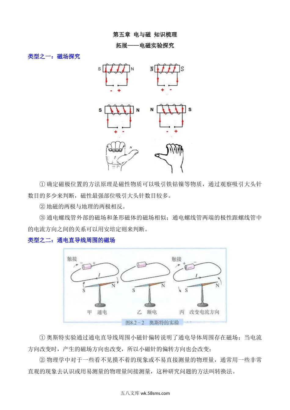 第5章 拓展：电磁实验探究 知识梳理_八年级科学下册.docx_第1页