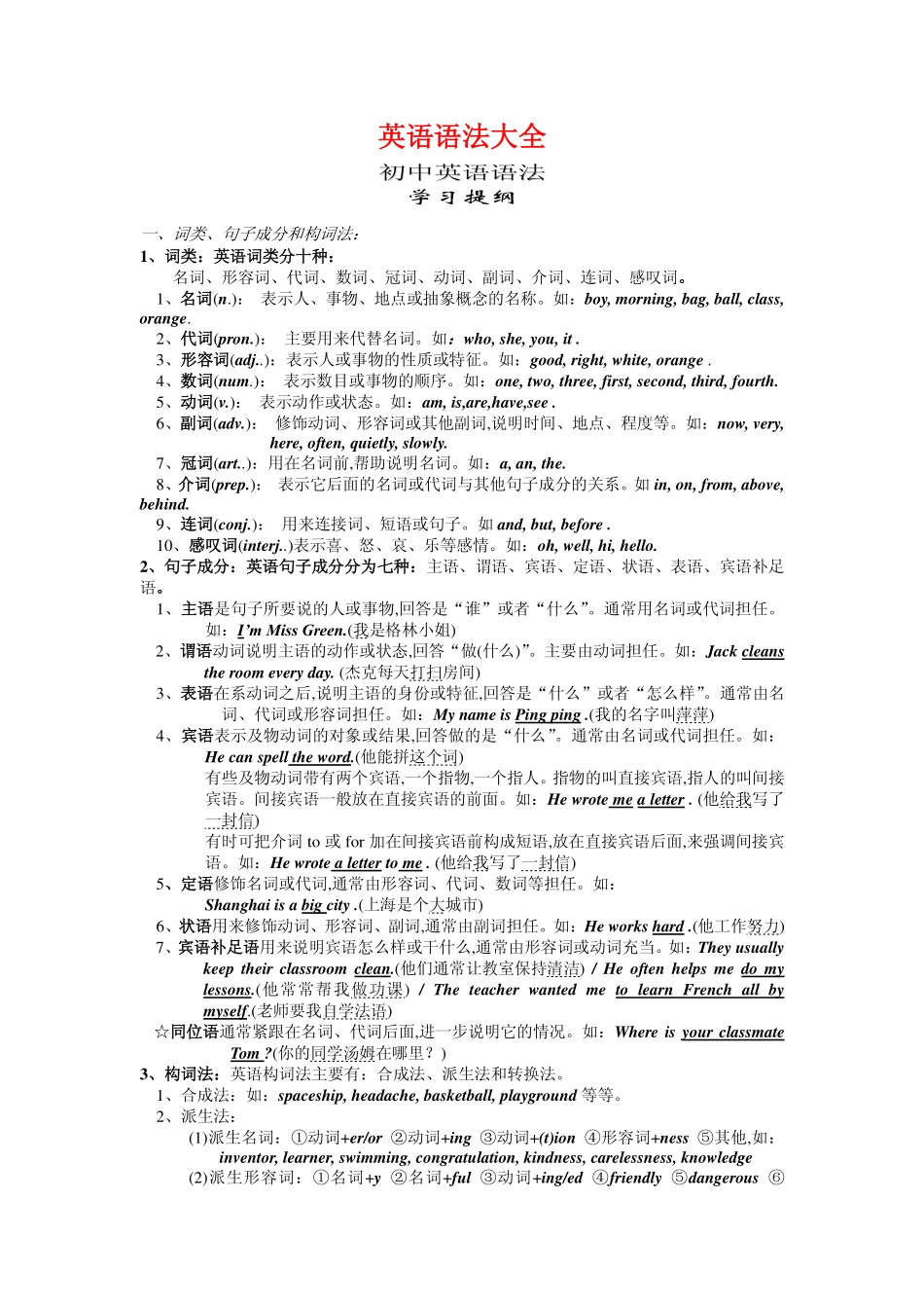 初中英语语法大全[知识点总结PDF版.pdf_第1页