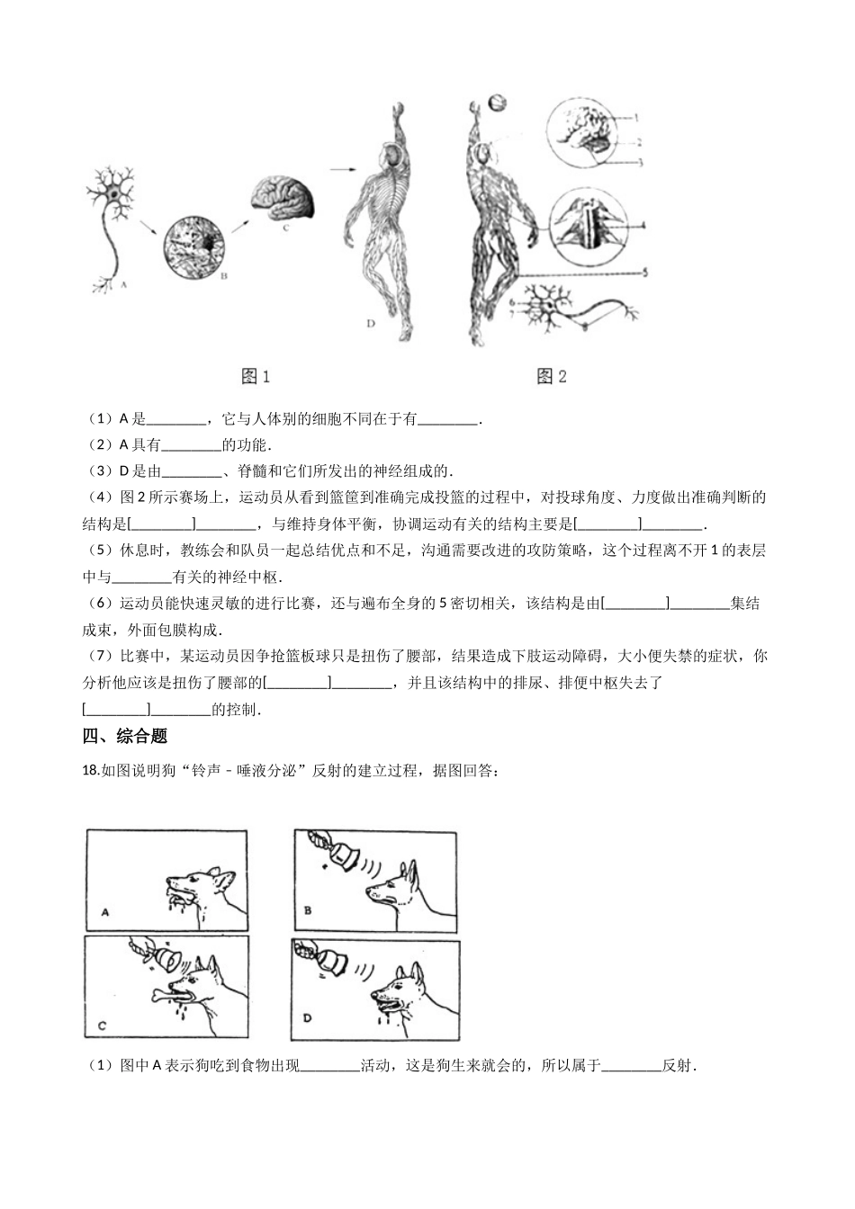 冀教版七年级下册生物跟踪训练 2.4.3信息的处理（解析版）.docx_第3页