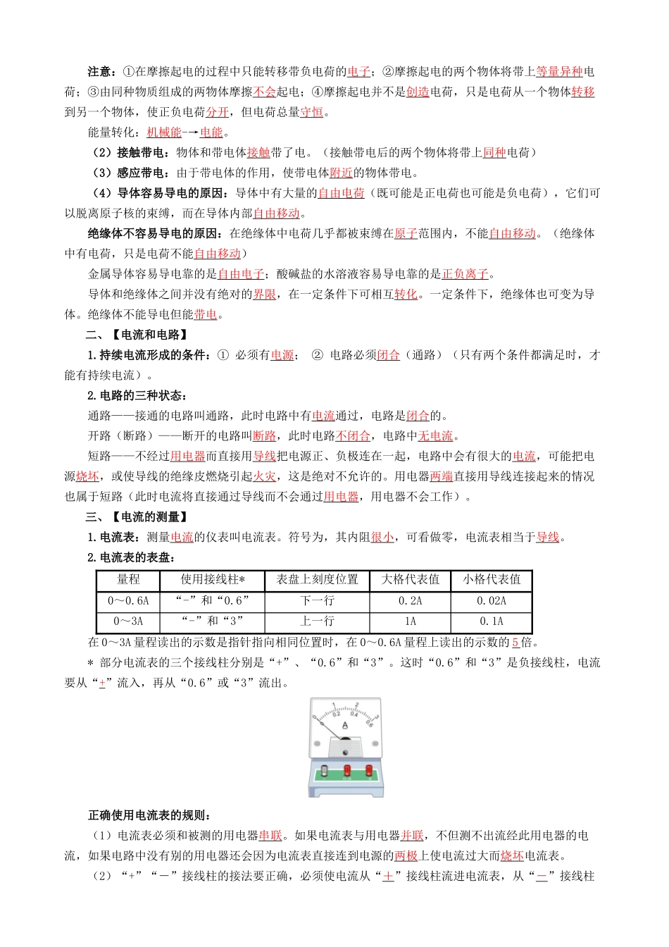 专题15 电流与电路 - 中考【背诵清单】.docx_第3页