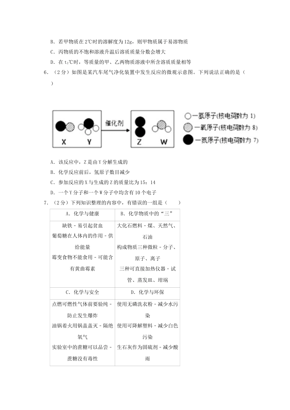 江苏省宿迁市2019年中考化学真题试题（含解析）_九年级下册.doc_第2页