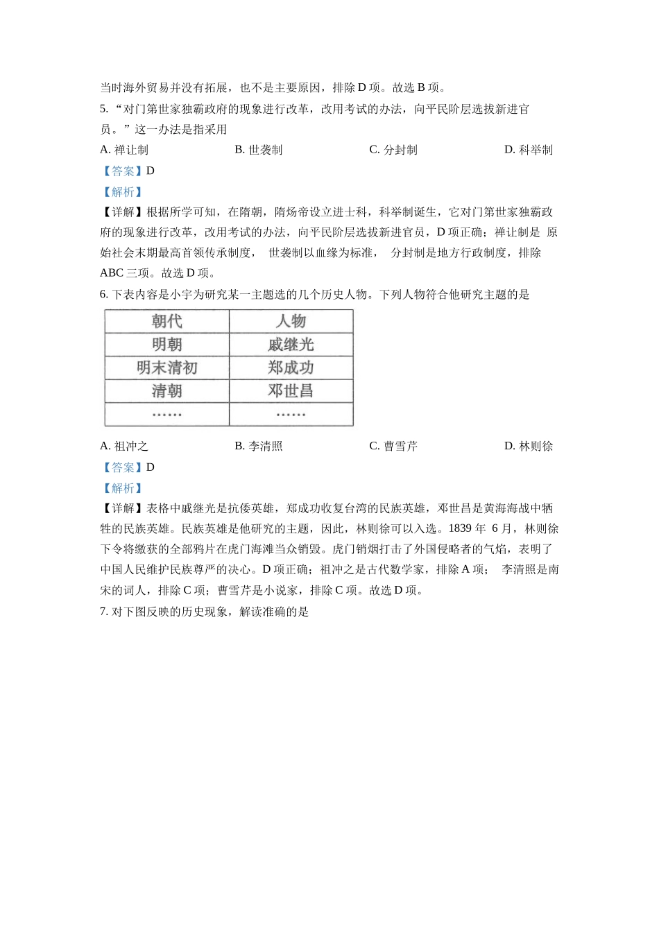 精品解析：2022年江苏省连云港市中考历史试题（解析版）_九年级下册.docx_第2页