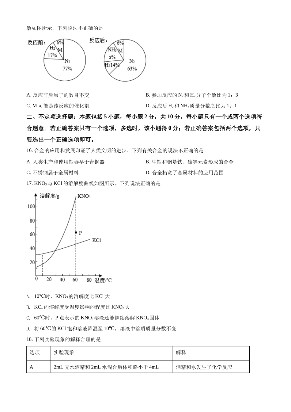 精品解析：2022年江苏省扬州市中考化学真题（原卷版）_九年级下册.docx_第3页