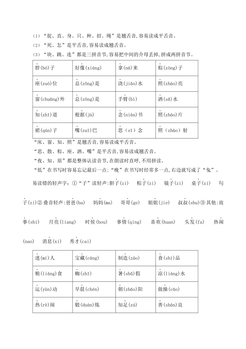 小学一年级下册一年级语文下册期末总结—易读（写）错的字.docx_第2页