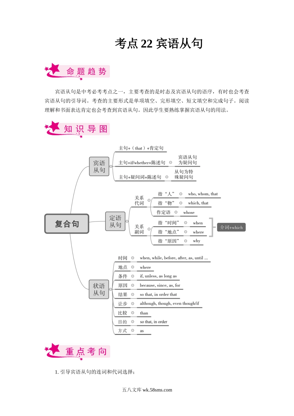 考点22 宾语从句-备战2023年中考英语一轮复习考点帮（全国通用）（解析版）_九年级下册.docx_第1页