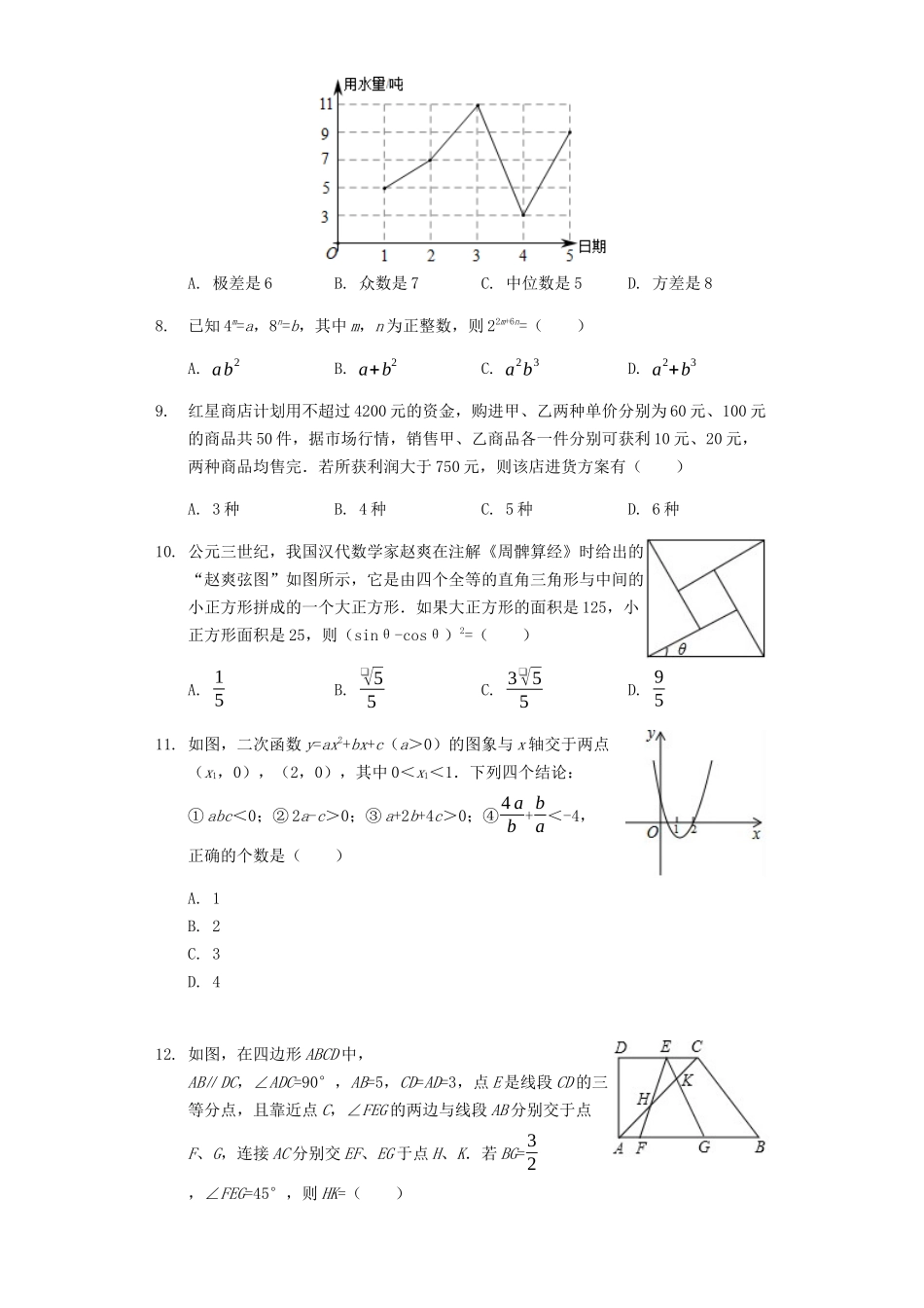 四川省绵阳市2019年中考数学真题试题（含解析）_九年级下册.docx_第2页