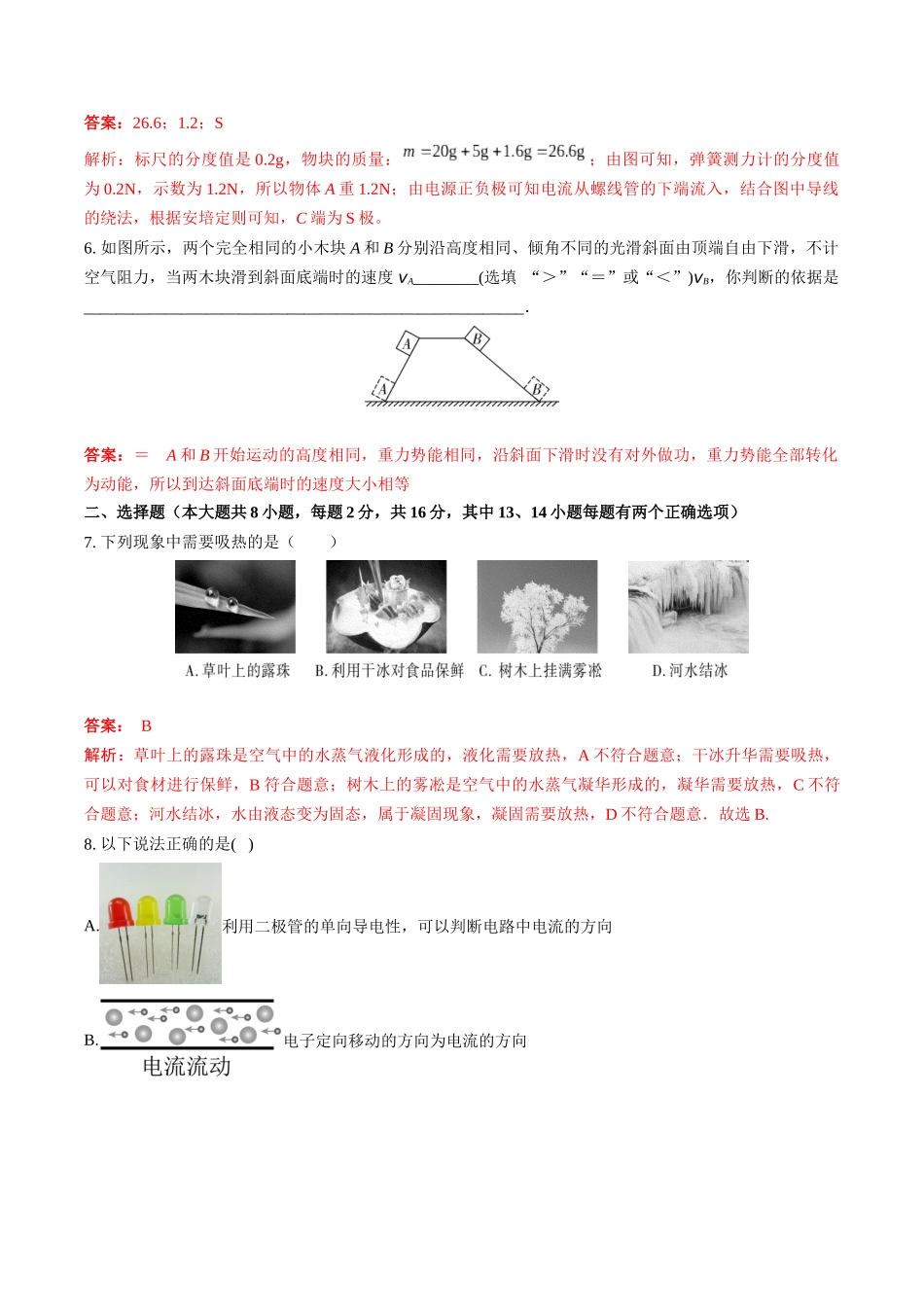 物理（考试版A4）（解析版）_九年级下册.docx_第2页