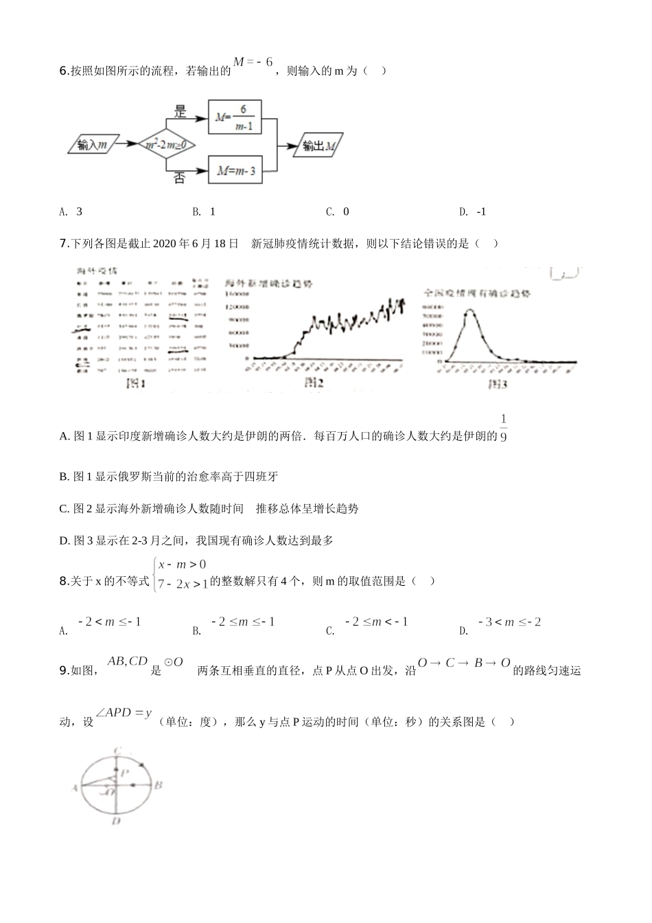 精品解析：四川省广元市2020年中考数学真题（原卷版）_九年级下册.doc_第2页