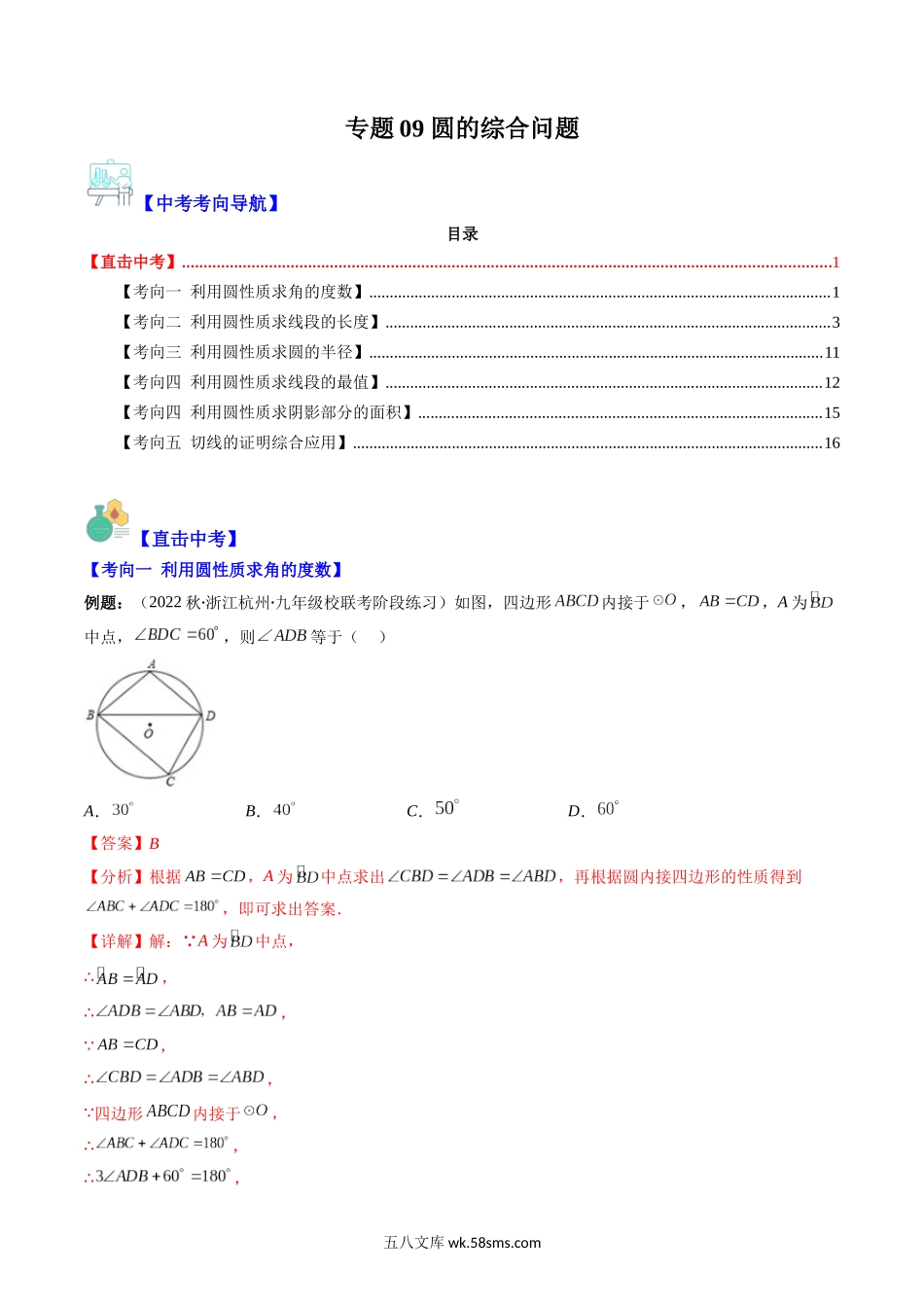 专题09 圆的综合问题（重点突围）(解析版)_九年级下册.docx_第1页