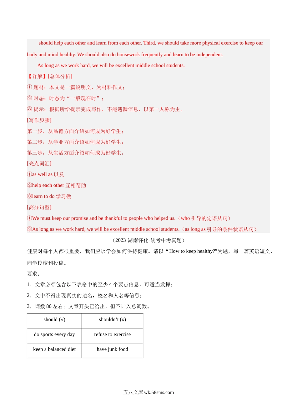 专题35 书面表达 考点3 咨询建议类（第01期）-2023年中考英语真题分项汇编（全国通用）（解析版）_九年级下册.docx_第3页