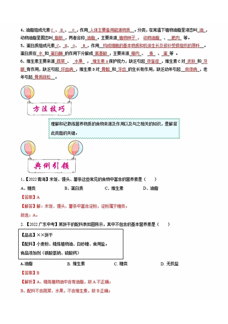 考点15 化学与生活-备战2023年中考化学一轮复习考点帮（全国通用）（解析版）(1)_九年级下册.pdf_第2页