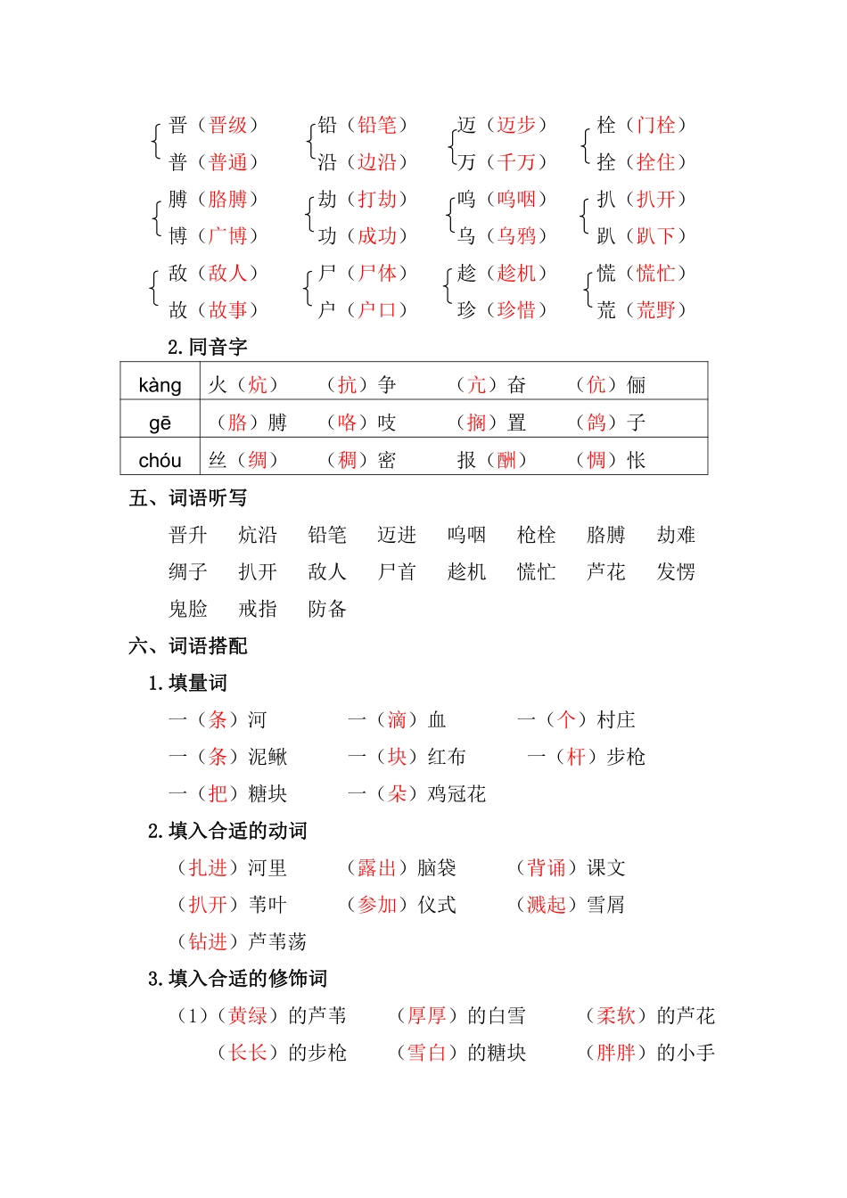 小学四年级下册复习资料丨部编版四年级下第六单元复习重点.pdf_第2页