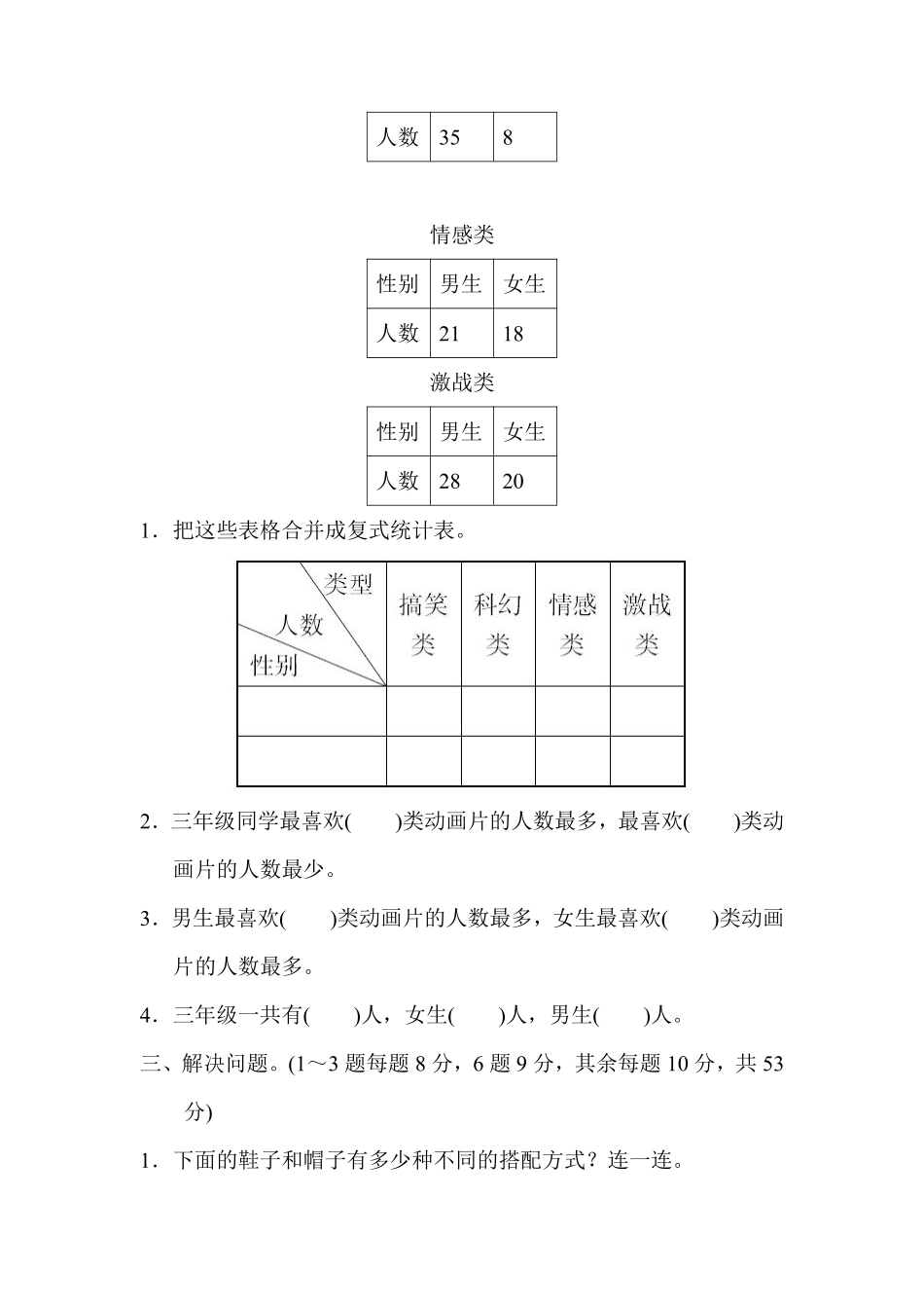 小学三年级下册三（下）人教版数学名校期末试卷.8.pdf_第2页