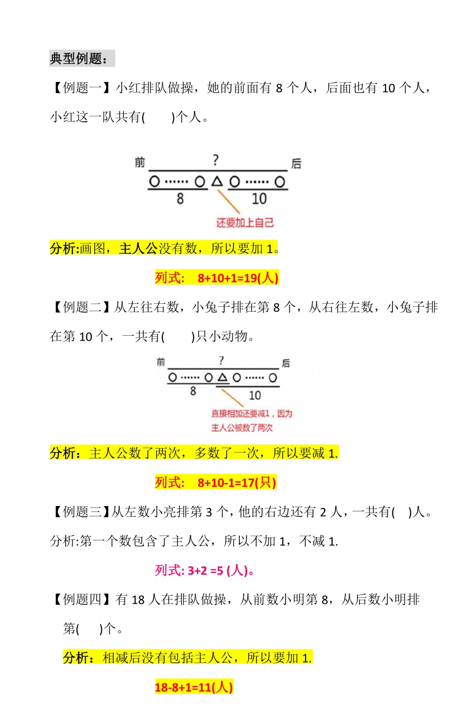 小学一年级上册一年级数学排队问题解题方法+典型题型.pdf_第2页