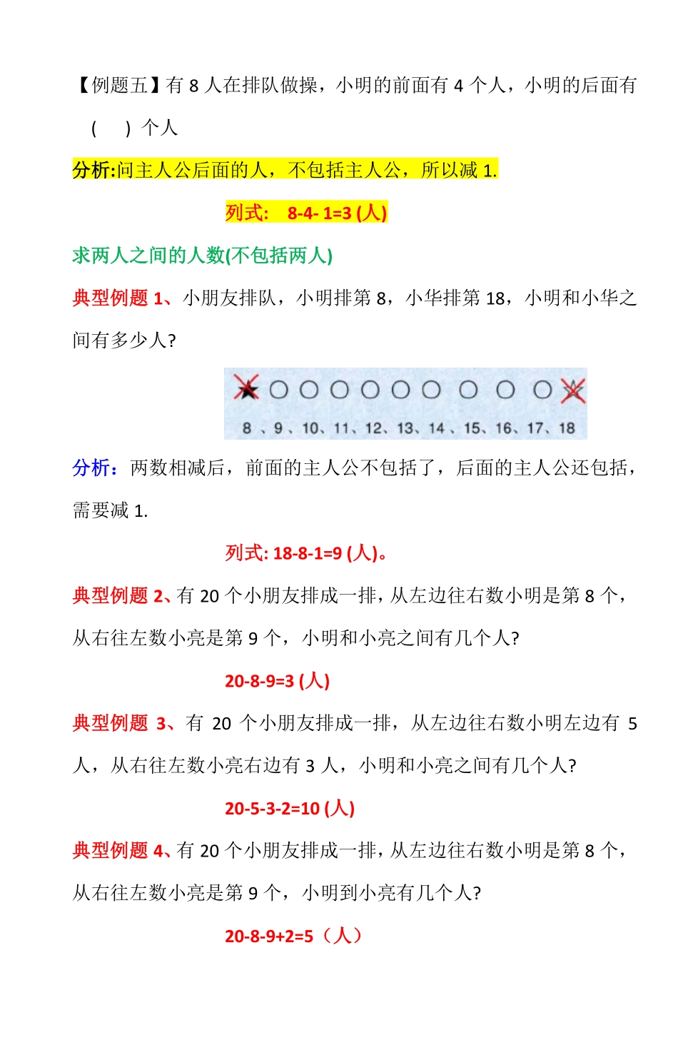 小学一年级上册一年级数学排队问题解题方法+典型题型.pdf_第3页