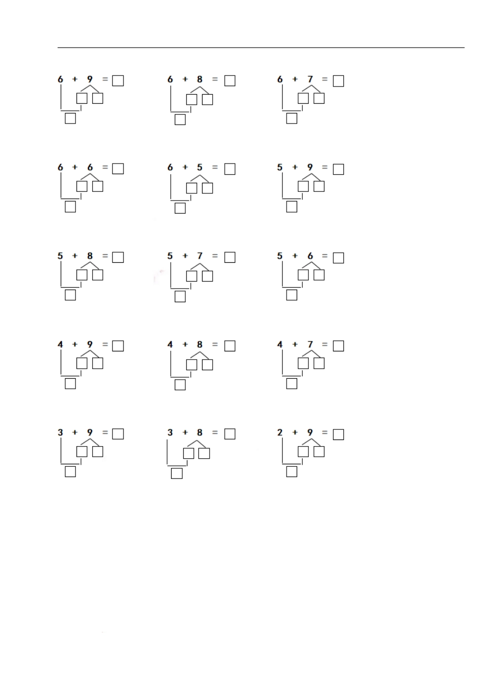 小学一年级上册一（上）数学期末必考试题：凑十法破十法借十法练习题集.pdf_第2页