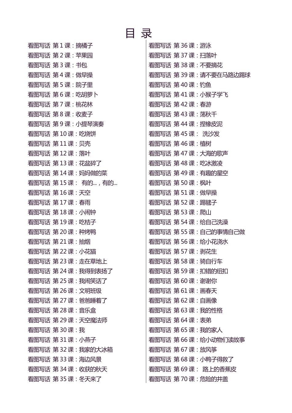 小学一年级上册天天小练笔看图写一句话1-100（适合一、二年级）.pdf_第1页