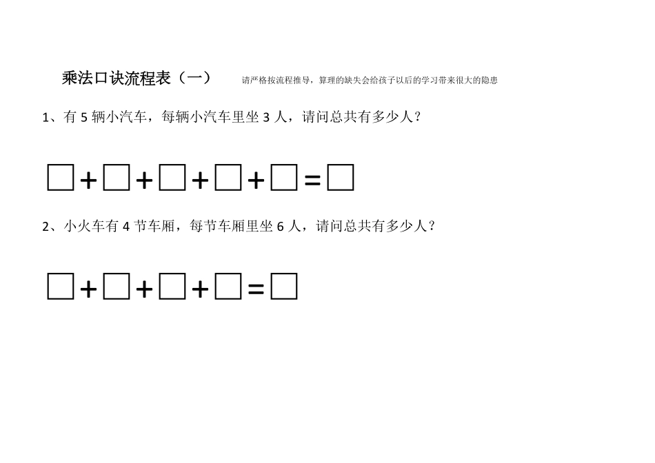 小学一年级上册乘法口诀流程表(1) (1).pdf_第1页