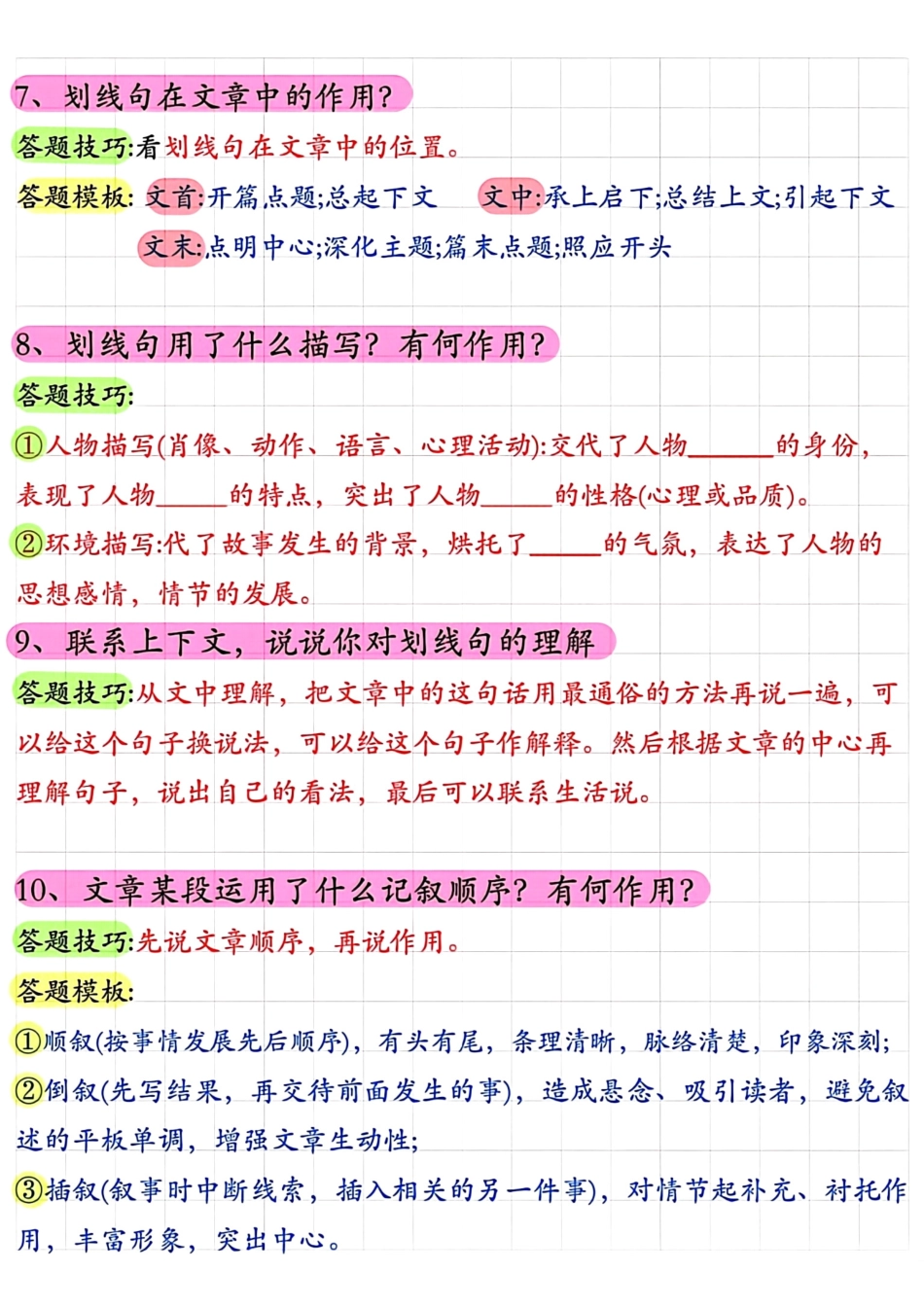 小学四年级上册小学阅读理解常考题型答题技巧 (1).pdf_第3页