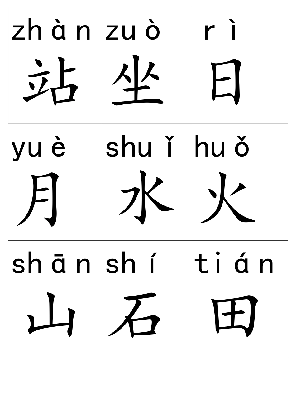 小学一年级上册1_部编本一年级上册带拼音生字卡片.pdf_第3页