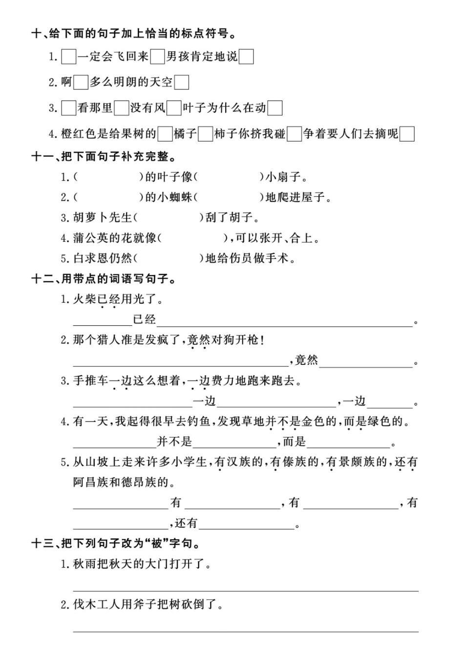 小学三年级上册12.8【期末专项词语句子】三上语文 (2).pdf_第3页