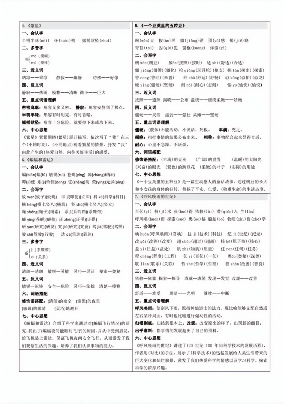 小学四年级上册四年级语文上册各课知识点.pdf_第2页