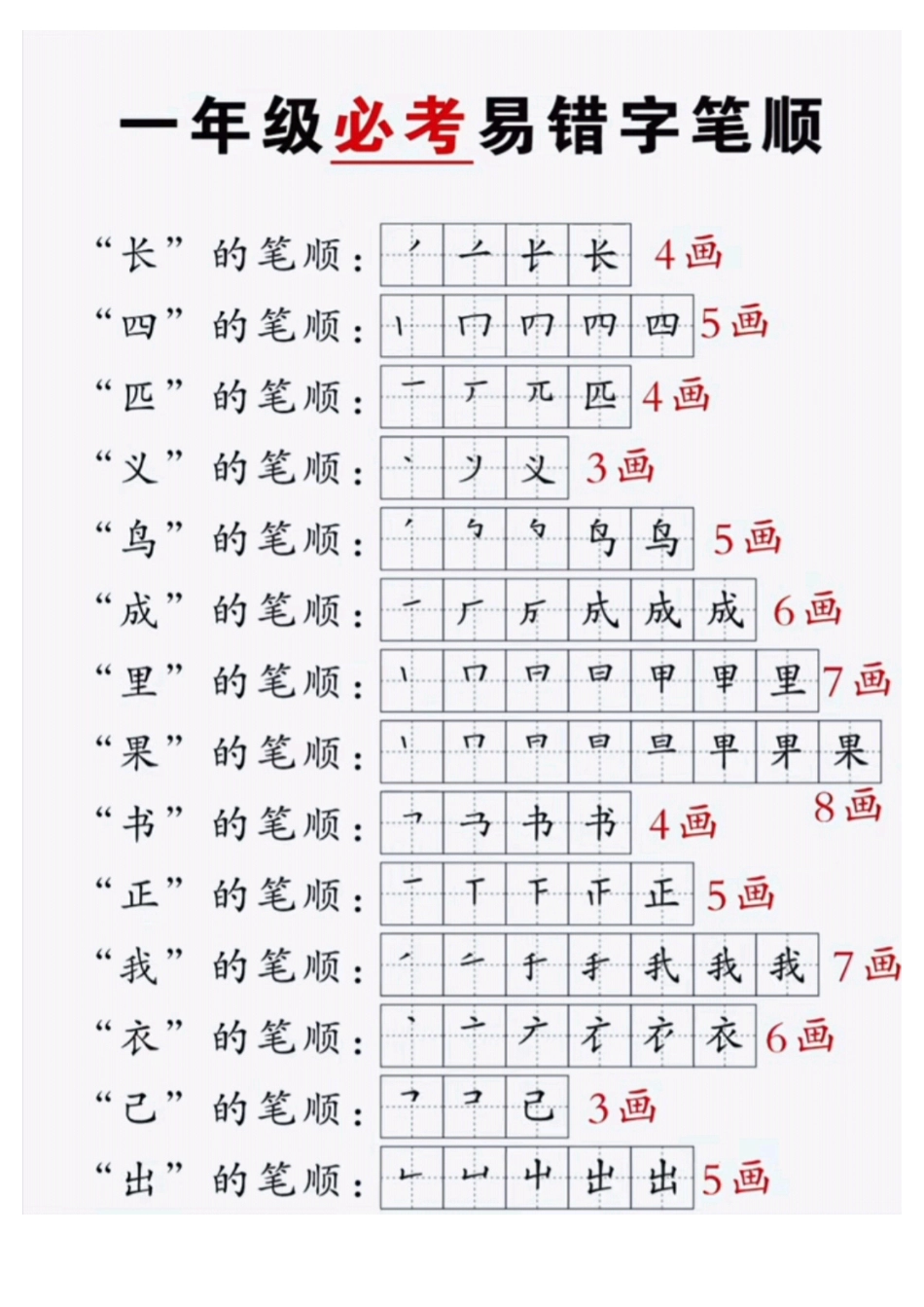 小学一年级上册一年级上笔画易错字.pdf_第2页