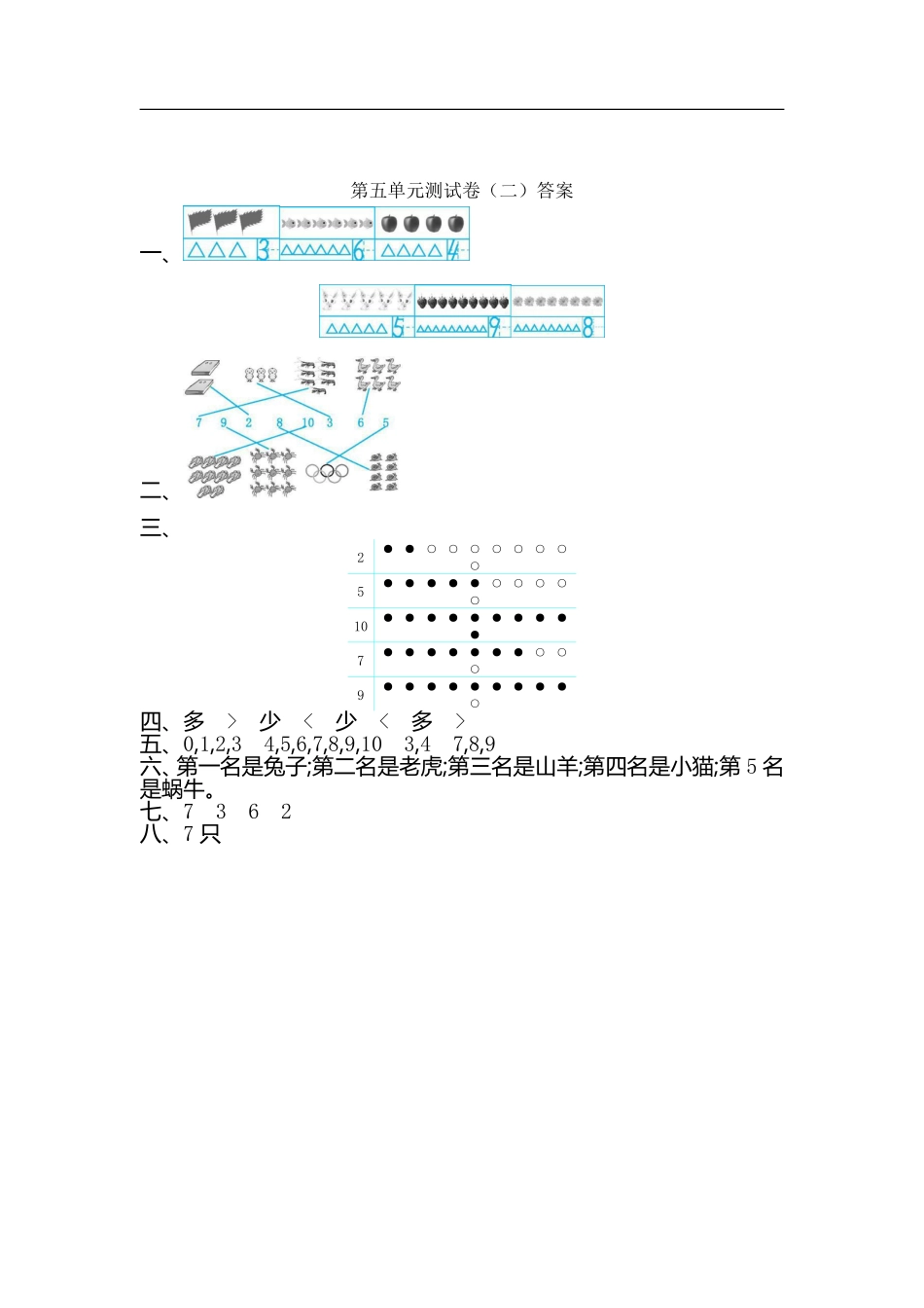 小学一年级上册一(上）苏教版数学第五单元测试卷.2.pdf_第3页