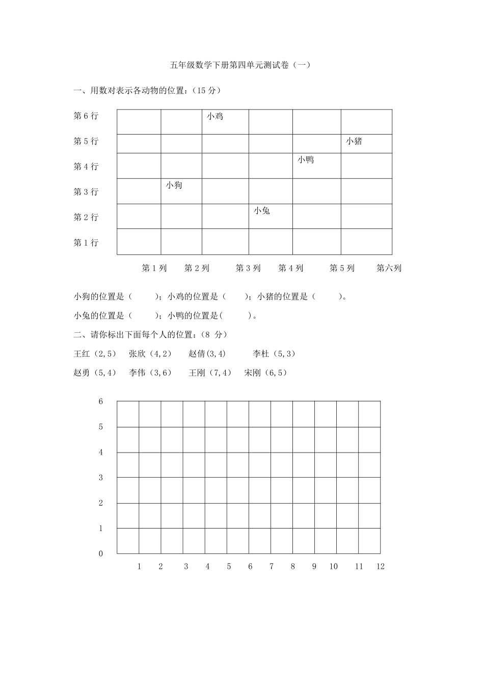 小学五年级下册五（下）青岛版数学第四单元检测.1.pdf_第1页