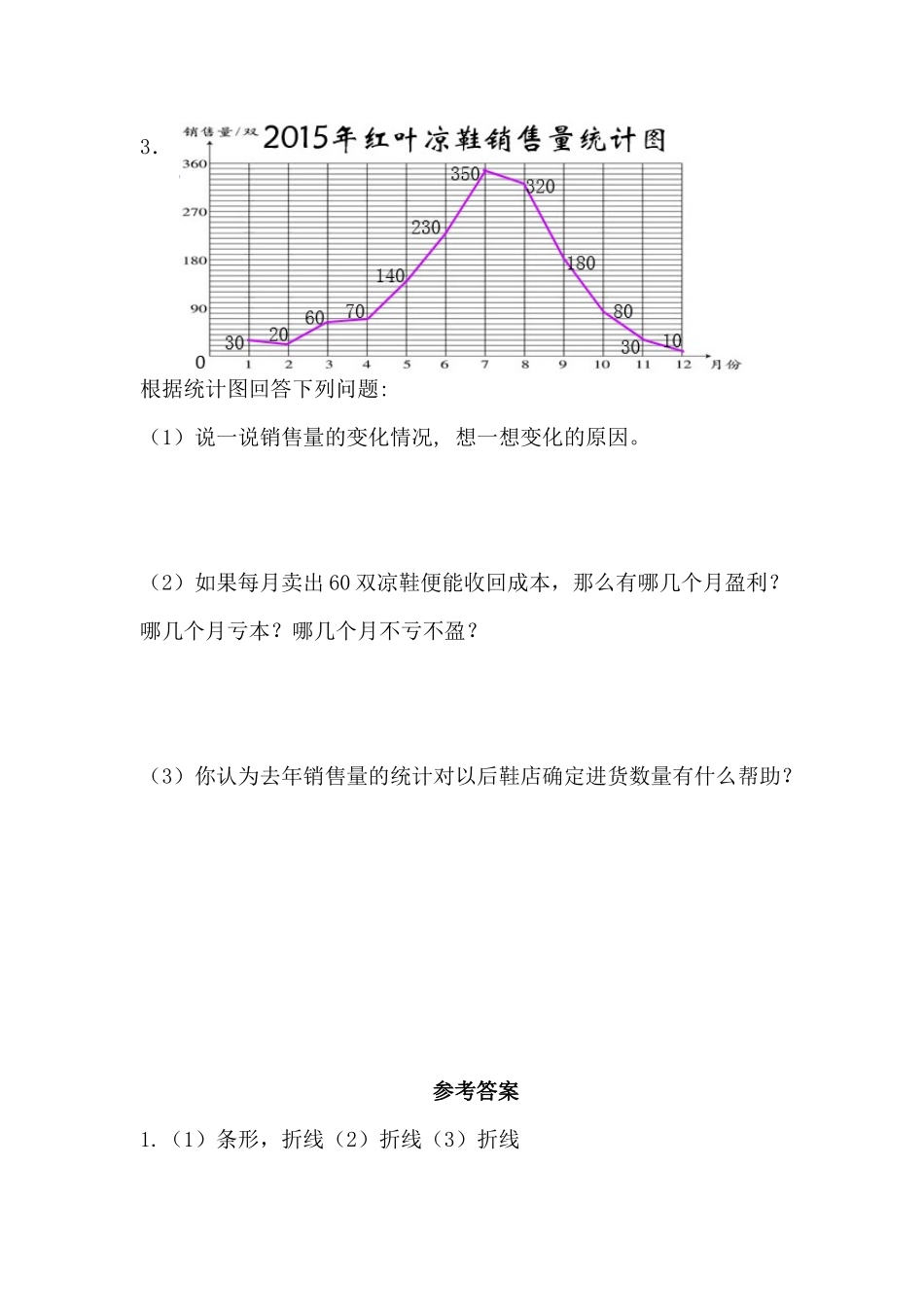 小学四年级下册8.2 选择折线统计图、条形统计图描述数据.docx_第2页