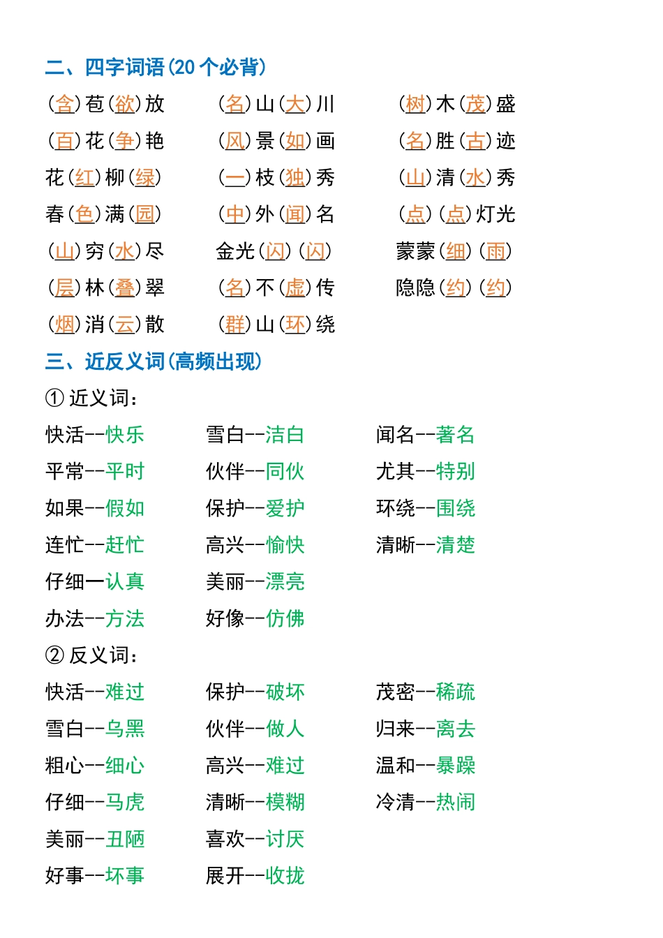 小学二年级上册二年级上册语文必背课文、古诗、名言.docx_第2页